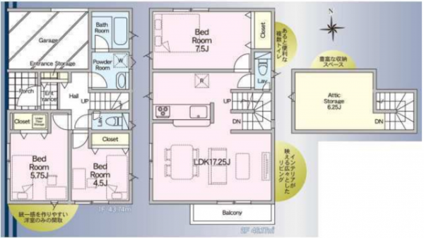 宮崎市南高松町、新築一戸建ての間取り画像です