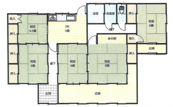 宮崎市大字跡江、中古一戸建ての間取り画像です