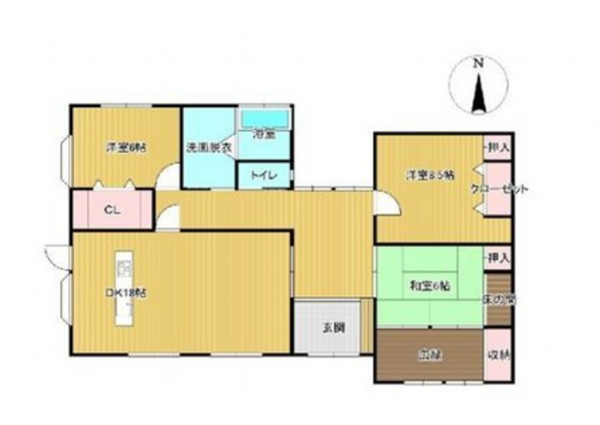宮崎市田野町、中古一戸建ての間取り画像です