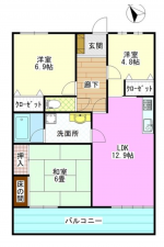 宮崎市大島町、マンションの間取り画像です