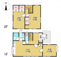 宮崎市恒久、中古一戸建ての間取り画像です