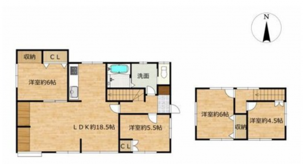 宮崎市大塚台西、中古一戸建ての間取り画像です