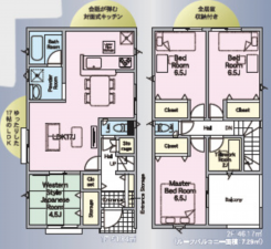 宮崎市祇園、新築一戸建ての間取り画像です