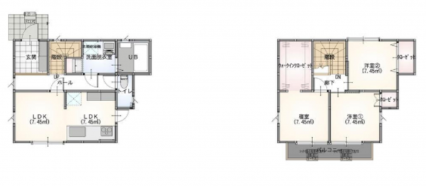 宮崎市桜ケ丘町、新築一戸建ての間取り画像です