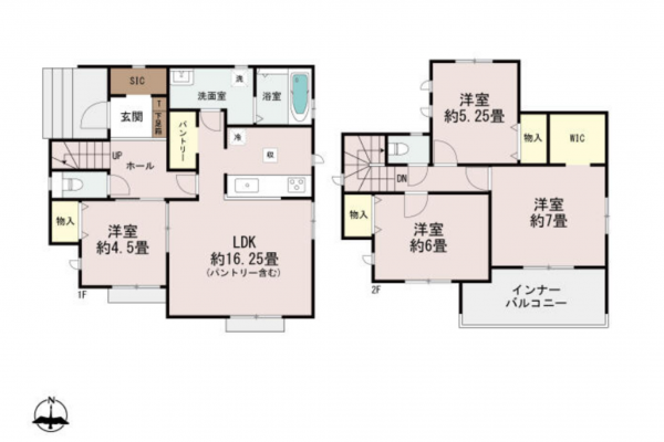 宮崎市生目台西、新築一戸建ての間取り画像です