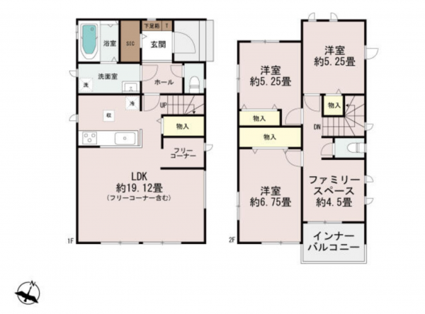 宮崎市大塚町、新築一戸建ての間取り画像です