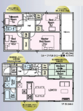 宮崎市大字本郷南方、新築一戸建ての間取り画像です