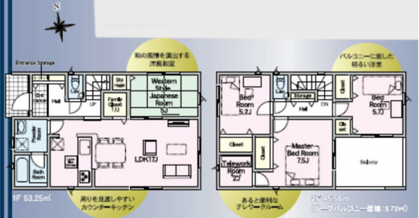 宮崎市大字本郷南方、新築一戸建ての間取り画像です