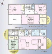 宮崎市宮の元町、新築一戸建ての間取り画像です
