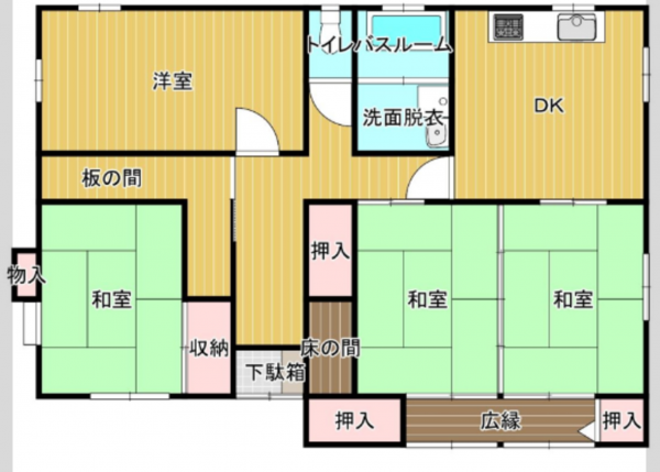 宮崎市生目台東、中古一戸建ての間取り画像です