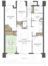 宮崎市橘通東、マンションの間取り画像です
