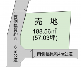 宮崎市花ケ島町、土地の間取り画像です