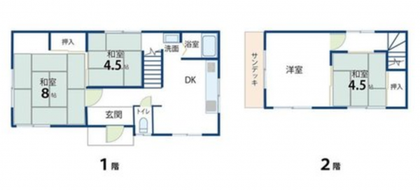 宮崎市大字本郷北方、中古一戸建ての間取り画像です
