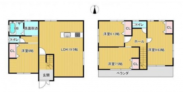 宮崎市福島町、中古一戸建ての間取り画像です