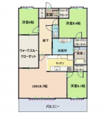 宮崎市広島、マンションの間取り画像です