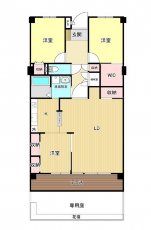 宮崎市田代町、マンションの間取り画像です