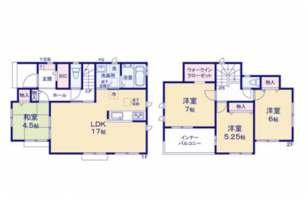 宮崎市稗原町、新築一戸建ての間取り画像です