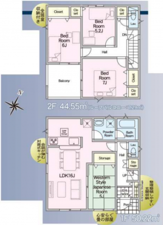 宮崎市佐土原町、新築一戸建ての間取り画像です