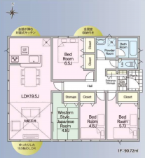 宮崎市田野町、新築一戸建ての間取り画像です