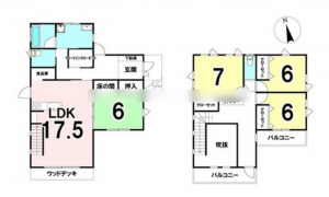 宮崎市出来島町、中古一戸建ての間取り画像です