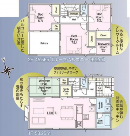 宮崎市佐土原町、新築一戸建ての間取り画像です