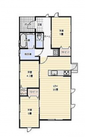 宮崎市大字本郷北方、新築一戸建ての間取り画像です