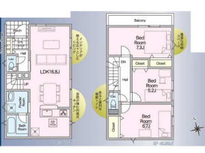 宮崎市波島、新築一戸建ての間取り画像です