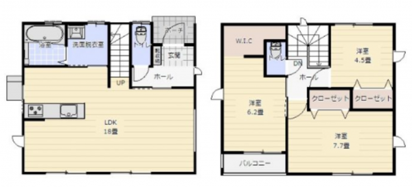 宮崎市佐土原町、新築一戸建ての間取り画像です