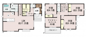 宮崎市大字芳士、新築一戸建ての間取り画像です
