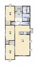 宮崎市大字本郷北方、新築一戸建ての間取り画像です