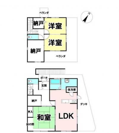 宮崎市下北方町、中古一戸建ての間取り画像です