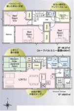 宮崎市宮崎駅東、新築一戸建ての間取り画像です