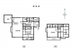 宮崎市日ノ出町、中古一戸建ての間取り画像です