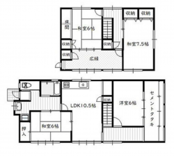 宮崎市佐土原町、中古一戸建ての間取り画像です