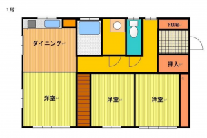 宮崎市大塚台西、中古一戸建ての間取り画像です