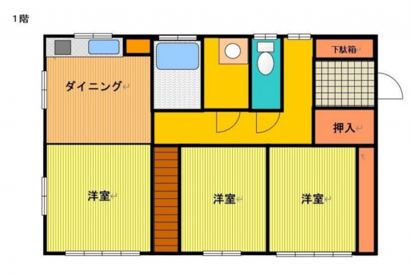 宮崎市大塚台西、中古一戸建ての間取り画像です