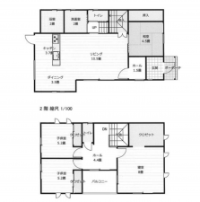 宮崎市大字本郷南方、中古一戸建ての間取り画像です