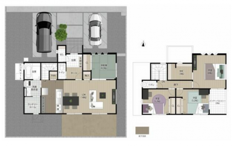 宮崎市清武町、新築一戸建ての間取り画像です