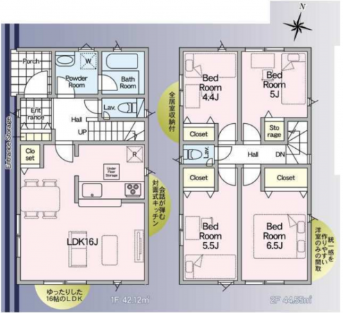 宮崎市吉村町、新築一戸建ての間取り画像です