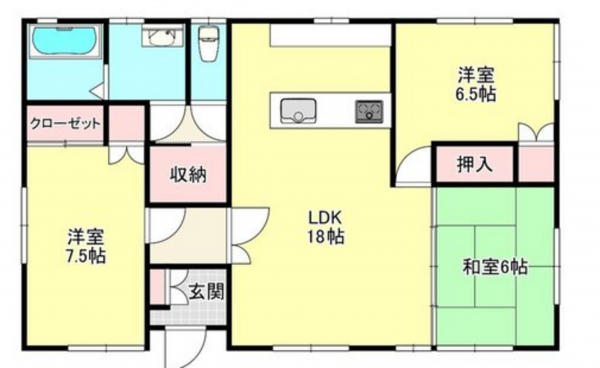 宮崎市大字熊野、中古一戸建ての間取り画像です
