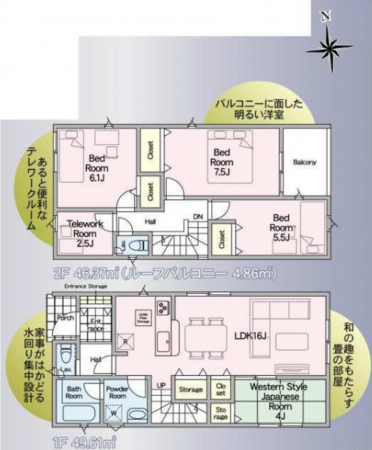 宮崎市大字小松、新築一戸建ての間取り画像です