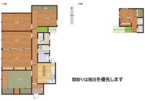 宮崎市月見ケ丘、中古一戸建ての間取り画像です