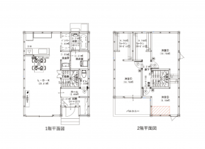宮崎市大塚台西、新築一戸建ての間取り画像です