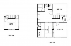 宮崎市月見ケ丘、中古一戸建ての間取り画像です
