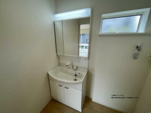 宮崎市恒久、新築一戸建ての洗面画像です