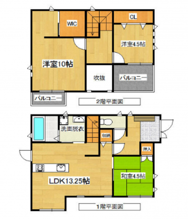 宮崎市大字赤江、中古一戸建ての間取り画像です