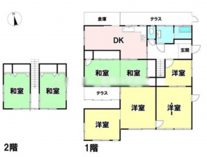 宮崎市東大宮、中古一戸建ての間取り画像です