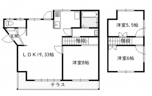 宮崎市南花ケ島町、中古一戸建ての間取り画像です