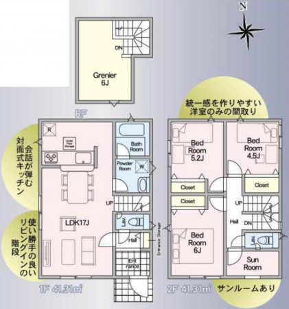 宮崎市大字小松、新築一戸建ての間取り画像です