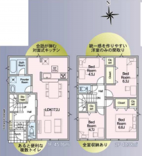 宮崎市大字小松、新築一戸建ての間取り画像です